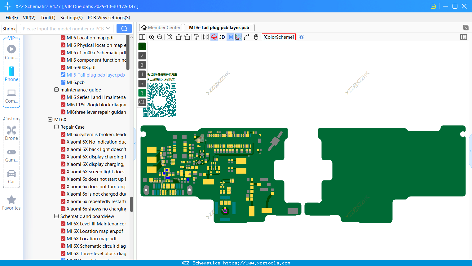 Xiaomi MI 6-Tail Plug Pcb Layer
